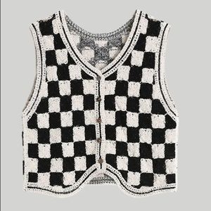 Crochet checkered vest. Never been worn. One size.